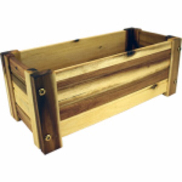 16 IN RECTANGULAR WOOD CRATE PLANTER