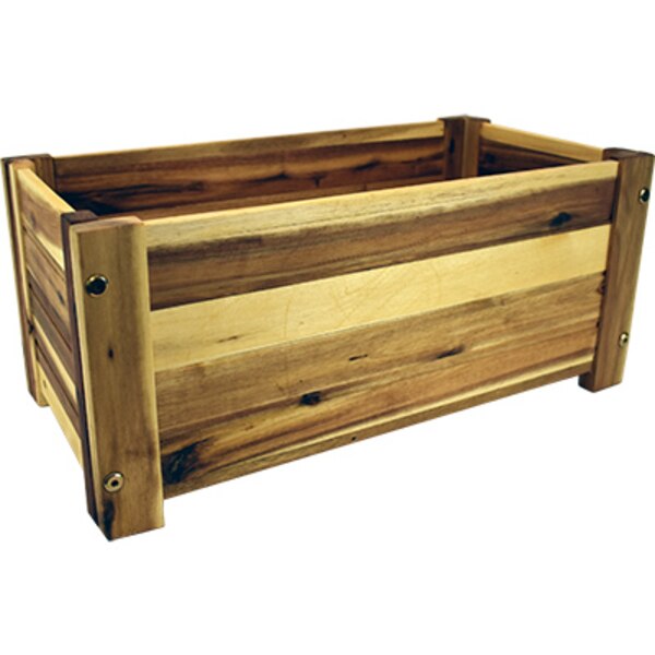 16 IN RECTANGULAR WOOD CRATE PLANTER